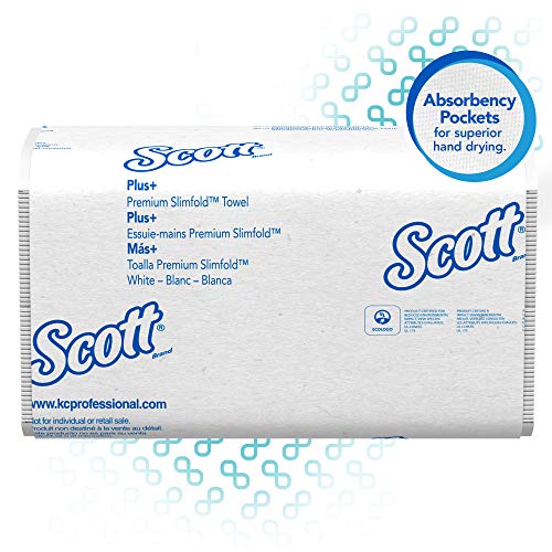 Кърпи за ръце Scott Control Slimfold (04442) с Быстросохнущими Впитывающими джобове, Бели, 90 Кърпи на скоба, 24 опаковки в случай,