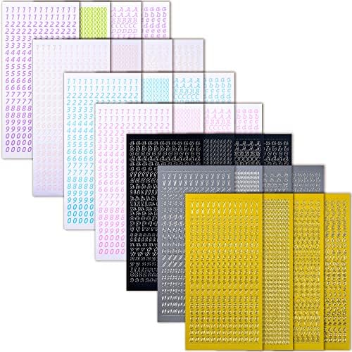 Етикети с букви - Винилови Стикери с номер на Писмото и Азбука, 6800 БР, 28 Листа, Индивидуални Опаковки, Цветни Пощенска Кутия,