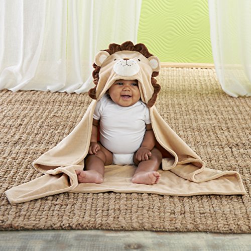 Детско одеало с качулка Aspen Lion, кафяво-кафяво / бежово