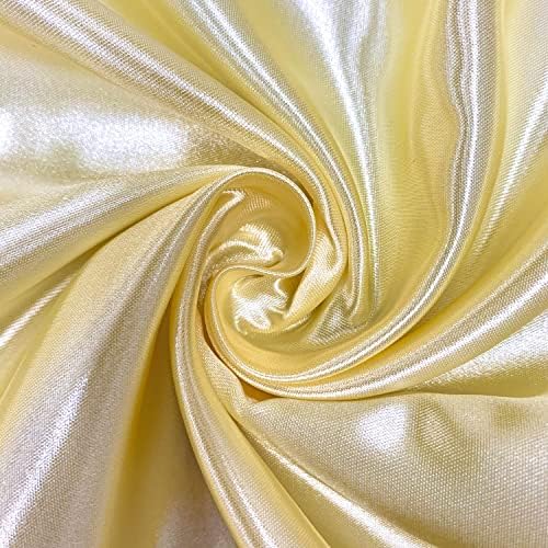 Бледо-жълт блестящ плътен сатен плат за младоженци Мирена by The Yard - 10009