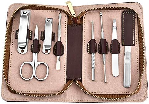 GUANGMING - Маникюр, определени, Професионална Ножица за нокти от Неръждаема Стомана, Ножици за грижа за ноктите, Розово/Черно,