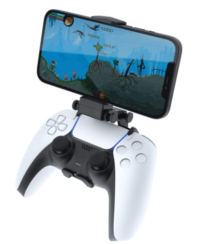 Детска прикачване Bionik за контролери PS5: Скоба за мобилен гейминг телефон, Регулируема скоба, ширина до 3,6 инча