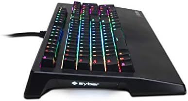 Ръчна детска клавиатура CyberPowerPC Syber K1 SKMR202 RGB с Червени (Линейни) механични превключватели Kontact ™