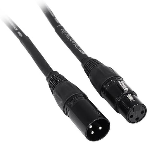 Rockville RCXFM6P-B Черен 6 ' Микрофон кабел REAN XLR от жените към мъжете, Мед