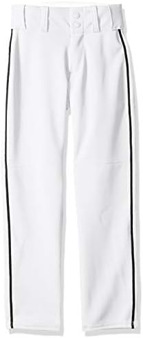 Спортни панталони и бейзболни Alleson за момчета. Бели/Черни Бейзболни панталонът е прав за момчета от плат, която може да се пере в машина, с шлевкой за колан (стил 605WLBY)