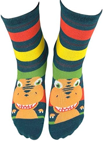 PBS Детски Влак Динозаврите Весели Цветни Чорапи За деца с Глупави Луд Динозавром - 6 двойки