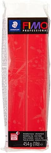 Пластелин за скулптура STAEDTLER FIMO Professional 8041-200 За втвърдяване във фурната 454 г, Истински червен