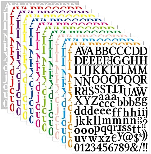 12 Листа, Цветни самозалепващи етикети с цифри и букви, за подарък, декоративна стикер с цифри и букви, думи, Декори, Аксесоари