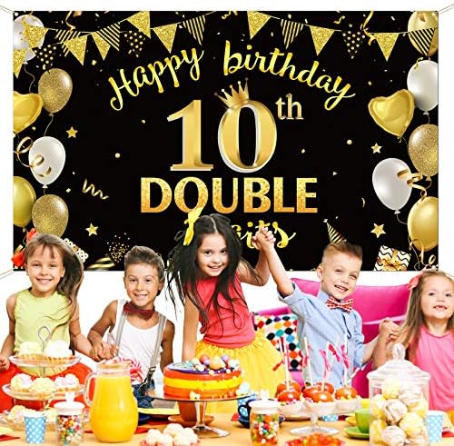 Двуцифрен Украса за парти в чест на 10-ти рожден ден, Аксесоари за парти в чест на 10-годишния си рожден ден, на Фона на деца, Момичета,