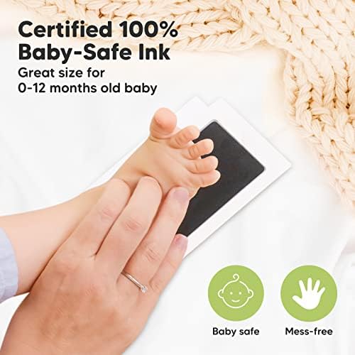 Рамка за детски кошари и отпечатъци от краката KeaBabies Inkless комплект за бебешки отпечатъци от краката - Персонални рамка за
