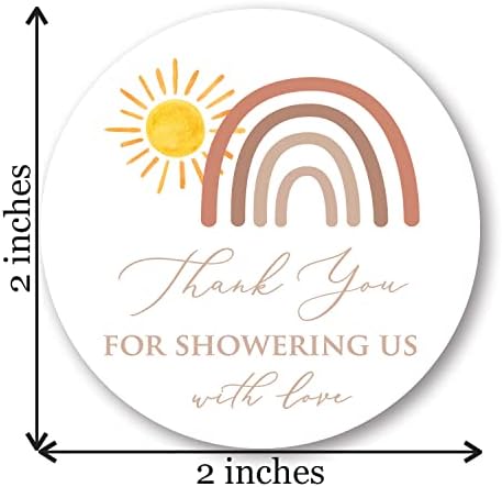 2 Кръг Стикер за душата Boho Sunshine Baby Shower с благодарност - Набор от 40 (неутрални)