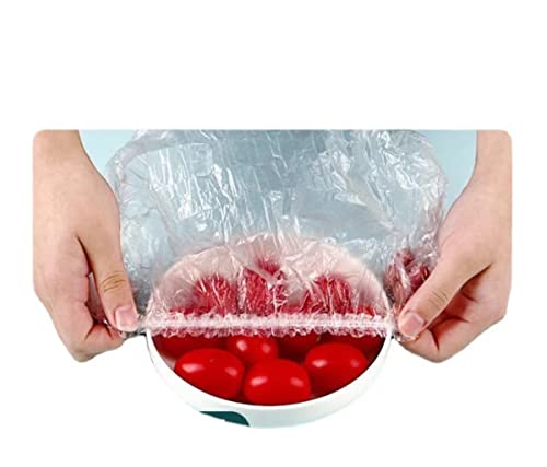 Капачки за еднократна употреба за мисок DIOBVNG, Пластмасова обвивка, Калъф за продукти, Организиране на кухня и склад (Бял, 100)