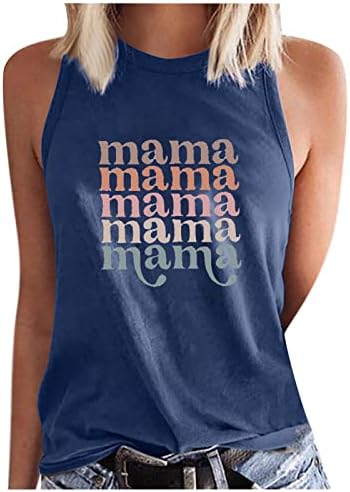 Бейзбол Мама Майк Дамски Бейзболна Мама Тениска Мама Графична Тениска Забавен Буквално Принт Блузи Без Ръкави