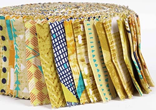 Soimoi 40 бр. готови памучни тъкани с геометричен и текстурным принтом за капитониране, ленти за бродерия, 2,5x42 инча, желеобразный