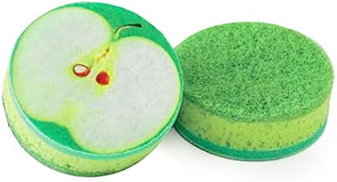 2 Зелени Ябълки За Плодов Дизайн Гъба Скрубер Гъба За Миене На Чиста Кухненска Посуда Подложки