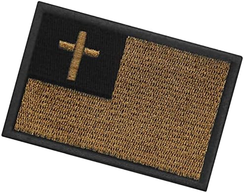 EmbTao Тактическа Нашивка с Християнските Флага, Икона на Морала, Бродирана Апликация, Закопчалката на една Кука и Контур, Емблемата