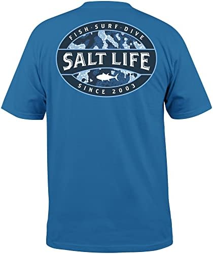 Мъжка тениска с емблема на Атлас Salt Живот с кръгло деколте и Къс ръкав