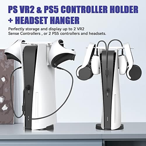 Поставка-държач контролер Semaiki за PSVR2, Сгъваем Държач-Закачалка за контролер за контролери PS VR2 Sense/контролер PS5 / Слушалки
