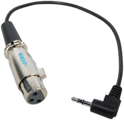 3-пинов Кабел HQRP 3,5 мм конектор XLR за Професионално Еднопосочно караоке микрофон Spectrum AIL KM105 (пряка връзка с външния