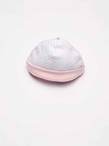 Комплект шапки за еднократна употреба за малки момичета Little Me, нощни ризи за бебета и малки деца, Бяло /розово, 0-3 месеца,