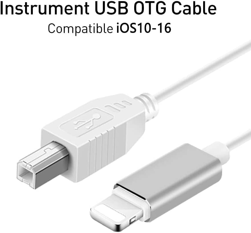 Кабел MeloAudio USB 2.0 Type B към Midi кабел OTG кабел, Съвместим с устройства с iOS, към Midi-контролер, e-mail музикален инструмент,