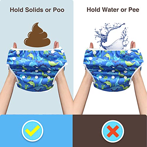 Lansprit 3 Опаковки Подгузника за плуване за деца, за многократна употреба Моющийся Пелена за практикуване на гмуркане и подаръци