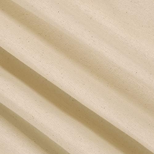 Тъкан от futon плат с ширина 62 инча (157 см) от небеленого плат - Памучен муслиновая плат по ярдам - Натурална муслиновая плат, 2 непрекъснато ярд