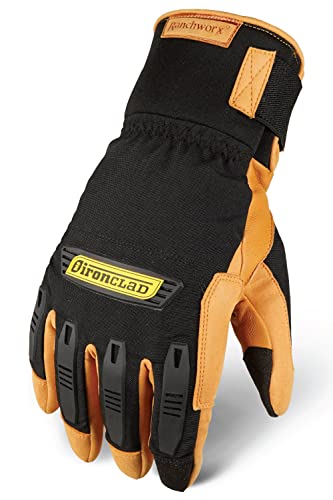Зимни работни ръкавици Ironclad Ranchworx за студено използване на RWCC, Напълно Водоустойчива конструкция, Сензорен екран, (1 двойка),