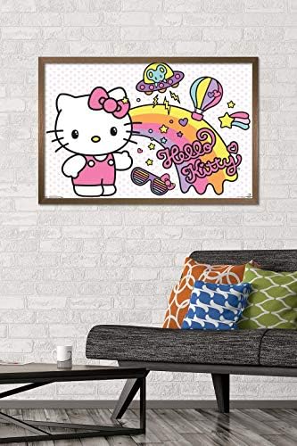 Международни тенденции на Hello Kitty - Ретро Модел с монтиран на стената Плакат