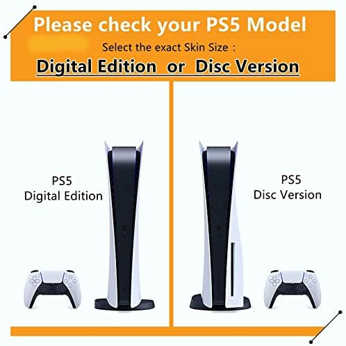 Най-добрият фабрично калъф за PS5 Skin Disc Edition & Digital Edition за конзола и контролер, винил за носене, устойчив на надраскване,