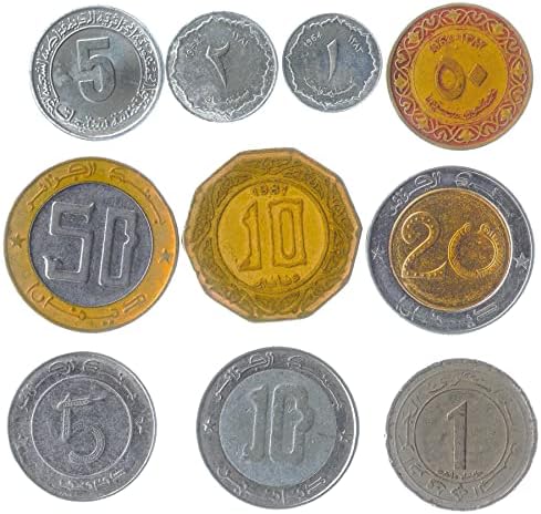 Алжир 10 Смесени монети | Сантима | Динара | Арабски животни | От 1964 г.