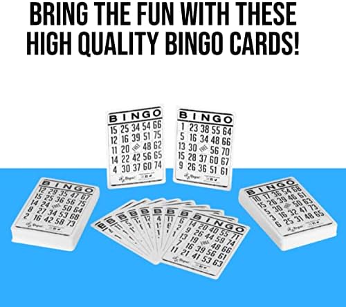 Regal Games - Класически карти за бинго - 200 броя - Картон с размер 6,125 x 4,17 инча - Бял - Определени не-повтарящи