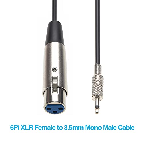 InstallerParts 6 фута XLR-штекерный кабел с моно-приставка адаптер 3.5 mm -Може да се използва с микрофонными кабели, аудиоинтерфейсами,