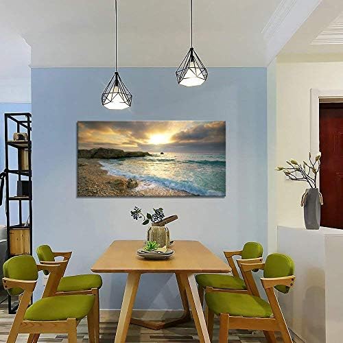 Платно на Стенно Изкуство Залез на Плажа Сините Вълни на Океана на Изкуството на много Съвременни Произведения на Изкуството, Платно