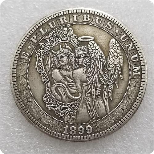 Kocreat 1899 Копие сребърно покритие Монета американски Скитник - Реплика на Монетата Морган Долар Художествена Сувенирни Монети
