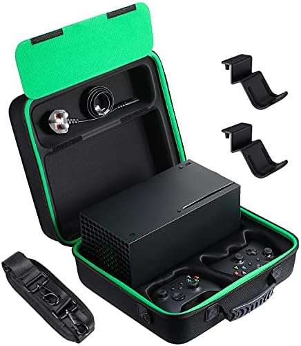 Твърд калъф ZENACCE за носене Съвместим с Xbox Series X, Защитна чанта за конзолата Xbox Series X, безжични контролери, кабели и