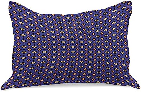 Калъфка за възглавница от геометрични вязаного одеяла Ambesonne, В ретро стил 80-те, В стил на Диамант, с форма На Диамант, Стандартна