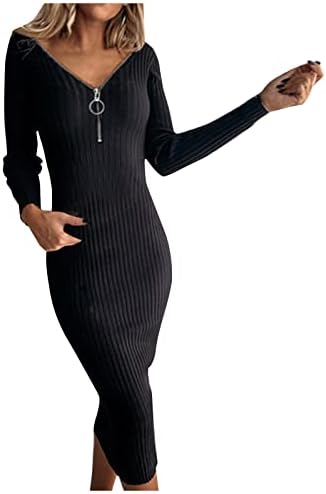 NOKMOPO / Ежедневни рокли за жени, Модни Ежедневни Обикновена Рокля с отворен гръб, Колан с Преминаването V-образно деколте, Чанта
