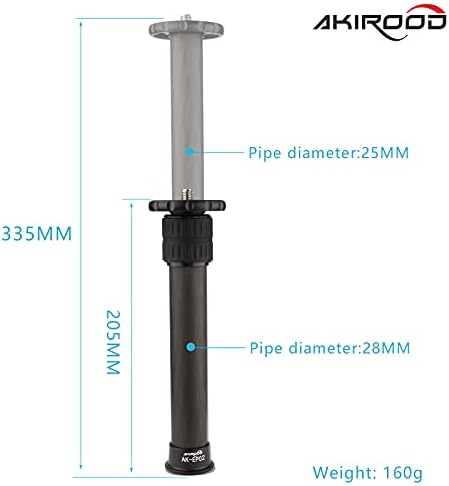 AKIROOD 2-Секционни Удължител Карданного на Окачването, Ръчно Удължител от Въглеродни Влакна, за Студийната Макро снимки на открито, Стабилизатор на Огледално-рефлекс