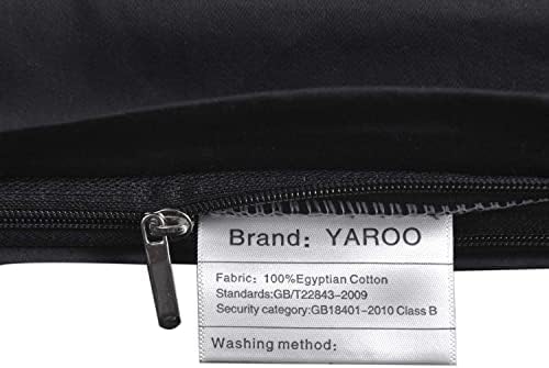 Калъфка за тялото YAROO 20 x 54, Египетски памук, брой нишки 300, Супер Меки Калъфки за тяло с цип, черна