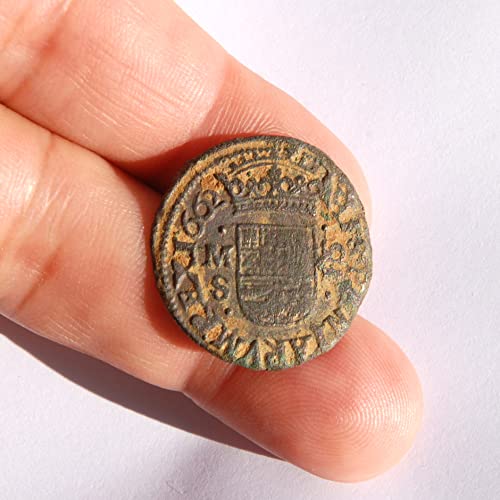 1662 М Филип IV 8 Мараведи Испански Колониален замък и Лъв Карибската Пиратски епоха Монети 306 Продавачът Very Fine