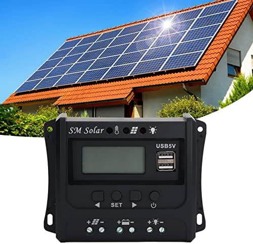 Контролер за зареждане на Слънчеви батерии Garosa, Интелигентен LCD дисплей Параметри на регулатора Соларни Панели 12V 24V PWM (SEC10