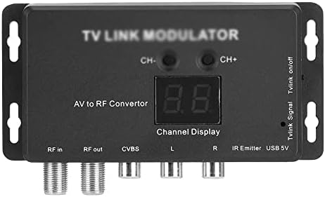 MXIAOXIA UHF TV Link Модулатор на AV-радиочестотни Конвертор IR удължител с 21-канальным дисплей PAL/NTSC Допълнително Пластмаса