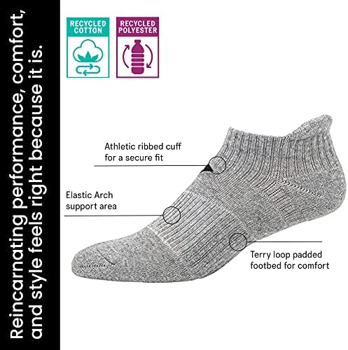 Arvin Goods Всесезонни Мъжки и Дамски чорапи, изработени от рециклиран памук с подплата, Трайни Спортни Къси чорапи S/M 5-9, M /