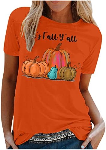 Лятна Есенна Горната Риза за Момичета с Къс ръкав 2023, Облекло, с Кръгло деколте, Графична Блуза за Късна закуска 55 55