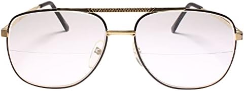 Vintage слънчеви Очила за четене с Квадратни Златни Бифокальными Лещи 90-80-те години 1,00
