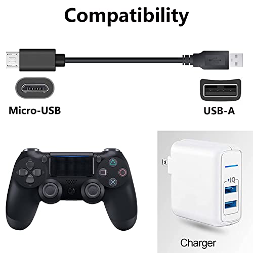 Сменное зарядно устройство за контролер PS4/ 5 и кабел за пренос на данни, Микро-кабел, съвместим с контролер Playstation 4/5, PS4