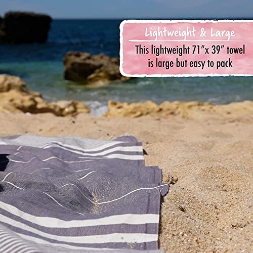 Турското Плажна Кърпа, 39x71 инча, Много Голямо Быстросохнущее Кърпа, Памучно Турското Кърпа Голям размер и Одеало за Възрастни,