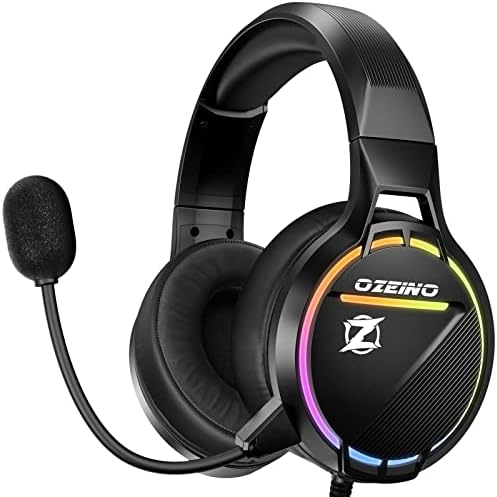 Детска слушалки Ozeino за PS4, PS5, Xbox Series X|S, Xbox One, 3D стерео слушалки съраунд звук с микрофон, Леки и Удобни Слушалки