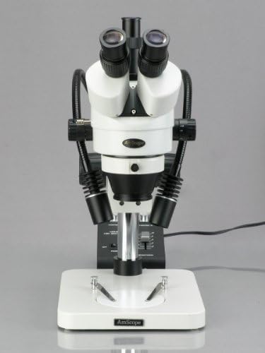 Цифров професионален тринокулярный стереоскопичен увеличение на микроскопа AmScope SM-1TS-L6W-M, окуляры WH10x, увеличаване на 7X-45Ч, обектив с увеличение от 0,7 X 4,5 X, led осветле?